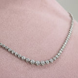 18ct White Gold Single Row Graduating Diamond Necklace 3.06ct