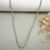18ct White Gold Single Row Graduating Diamond Necklace 3.06ct