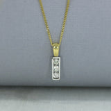 18ct Yellow Gold 3 Stone Trap Set Diamond Pendant with 18 inch 18ct