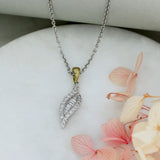 9ct White Gold Baguette & Brilliant Cut Fancy Diamond Pendant on 9ct Chain