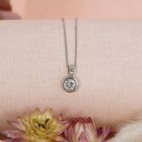 9ct White Gold Diamond Solitaire Pendant on a 9ct 18inch Chain 0.61ct