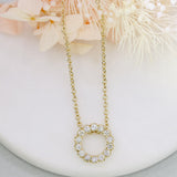 9ct Yellow Gold Diamond Circle Pendant 0.75ct 18" Chain
