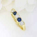 18ct Yellow Sapphire & Diamond 5 Stone Half Eternity Ring