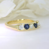 18ct Yellow Sapphire & Diamond 5 Stone Half Eternity Ring