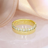 18ct Gold Band With Claw Set Diamonds To The Edge 0.54ct