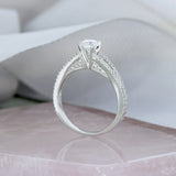 Platinum Certified Solitiare Ring With Diamond Shoulders 0.90ct