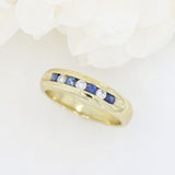 9ct Yellow Gold Sapphire & Diamond Eternity Ring