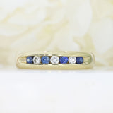 9ct Yellow Gold Sapphire & Diamond Eternity Ring
