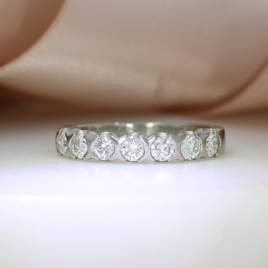 Palladium 950 7 Stone Diamond Eternity Ring 0.68ct