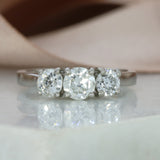Palladium 950 Claw Set Diamond Trilogy Ring 1.29ct