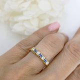 18ct Yellow gold Sapphire & Diamond Eternity Ring.