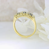 18ct Yellow gold Sapphire & Diamond Eternity Ring.