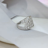 18ct White Gold Wide Crossover Fancy Diamond Dress Ring 0.85ct Approx