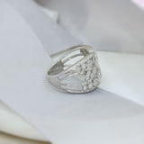 18ct White Gold Wide Crossover Fancy Diamond Dress Ring 0.85ct Approx