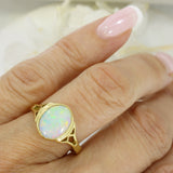 18ct Yellow Gold Oval Opal Dress Ring