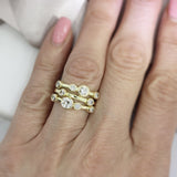 18ct Yellow Gold 3 Row Diamond Bubble Ring 1.39ct