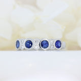 Platinum Sapphire & Diamond Half Eternity Ring