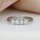 Palladium 950 4 Stone Brilliant Cut Diamond Ring 0.54ct