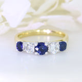 18ct Yellow Gold Sapphire & Diamond Eternity Ring.