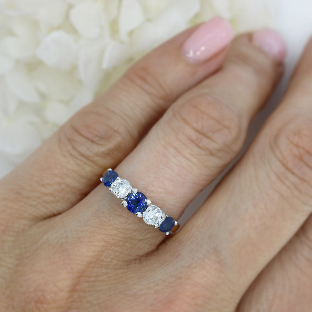 18ct Yellow Gold Sapphire & Diamond Eternity Ring.