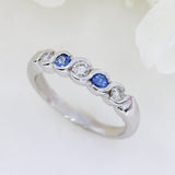 18ct White Gold Diamond & Sapphire Eternity Ring.