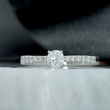 Platinum Diamond Solitaire Ring With Diamond Set Shoulders Total 0.50ct