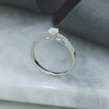 Platinum Diamond Solitaire Ring With Diamond Set Shoulders Total 0.50ct