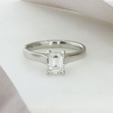 Certified Platinum Emerald Cut Diamond Ring 1.01ct F Si2