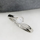 Palladium 950 Crossover Diamond Solitaire Ring 0.38ct