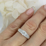 Pre Owned 18ct Brilliant Cut Diamond Solitaire Ring with Princess Cut Diamond Shoulders Total 1.30ct