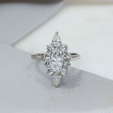 18ct White Certified Marquise Diamond 0.88ct F VVS2 Cluster Ring Total Diamond Weight 2.18ctert 20048038