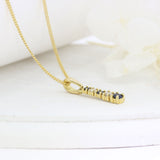 18ct Yellow Gold Sapphire & Diamond Graduated Claw Set Drop Pendant 18" Chain