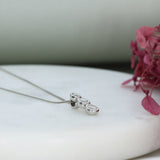 18ct White Gold 3 Stone Diamond Pendant on an 18ct White Gold Chain