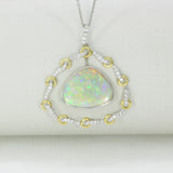 18ct Yellow & White Gold Fancy Opal & Diamond Pendant