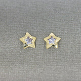 9ct Yellow Gold Cubic Zirconia Star Earring