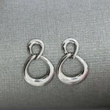 9ct White Gold Figure Of 8 Drop Earrings