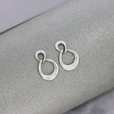 9ct White Gold Figure Of 8 Drop Earrings