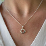 Silver & CZ Interlocking Oval Link Pendant