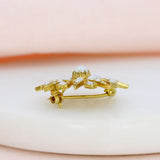 Vintage Pre Owned 9ct Yellow Gold Star Shaped Pearl Brooch