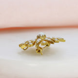 Vintage Pre Owned 9ct Yellow Gold Star Shaped Pearl Brooch