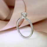 Pre Owned Palladium 950 4 double claw set diamond solitaire ring 0.50ct