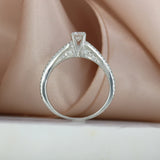 Pre Owned Platinum Diamond Solitaire with Spilt Pave Set Shoulders 0.75ct