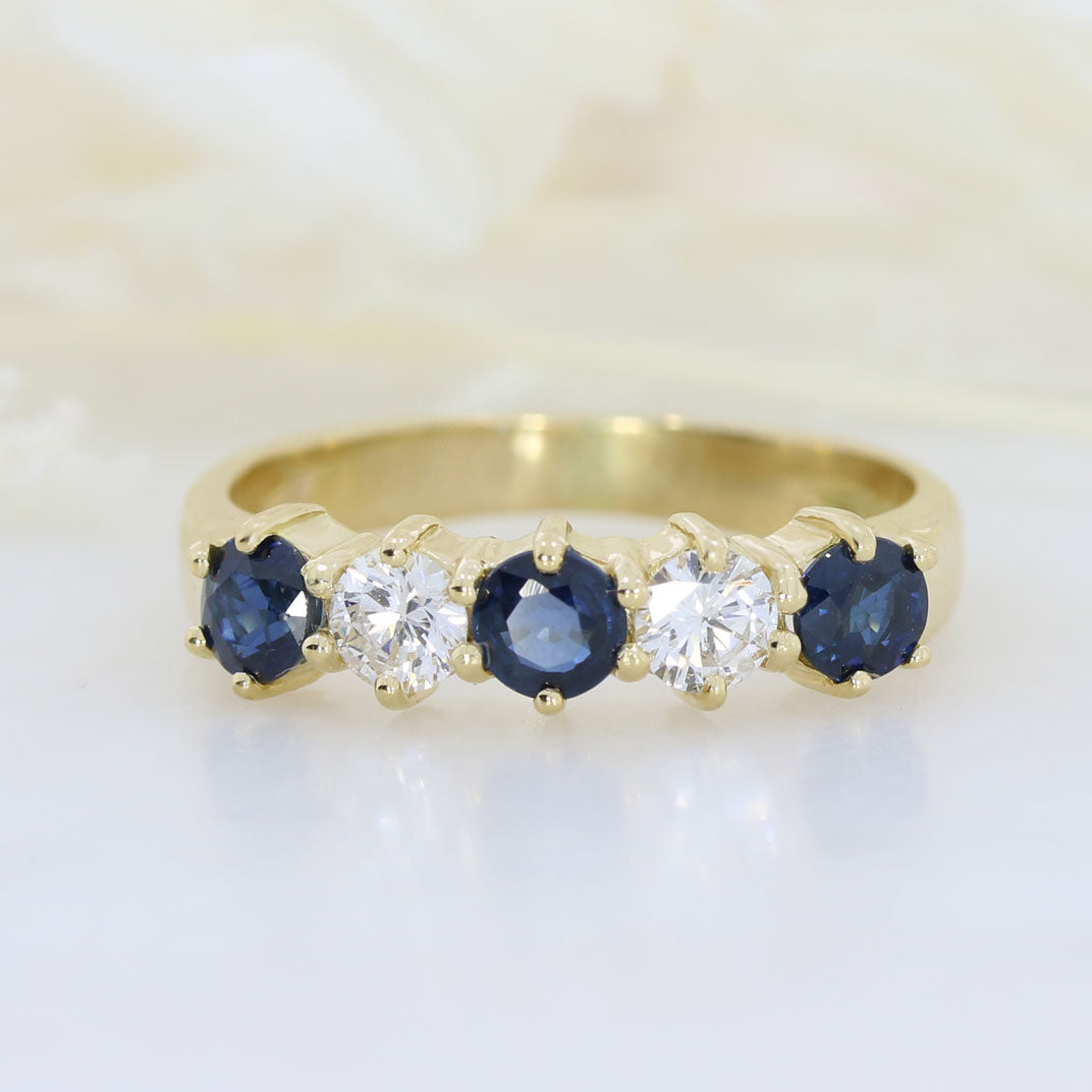Pre owned 18ct Gold Sapphire & Diamond Eternity Ring