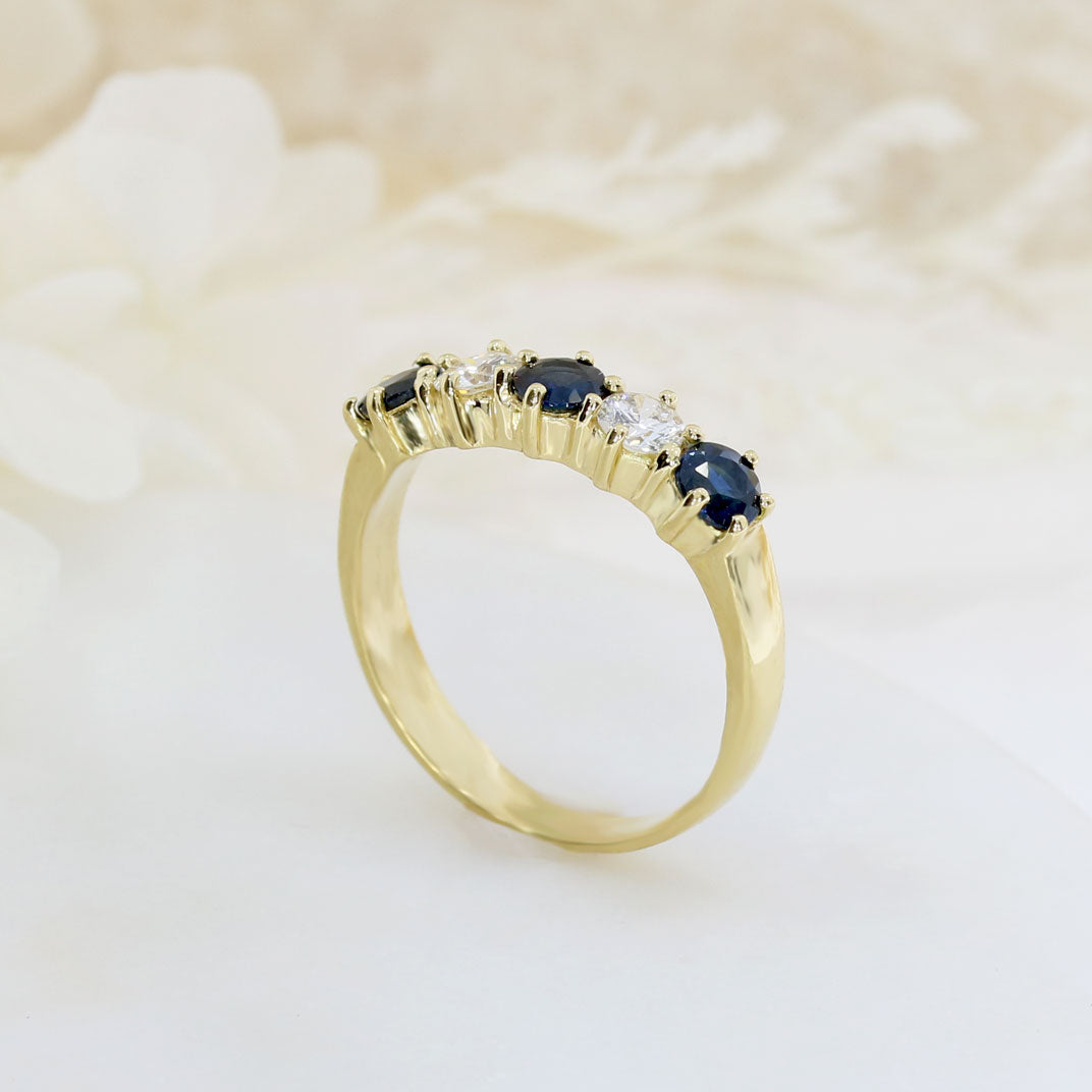 Pre owned 18ct Gold Sapphire & Diamond Eternity Ring