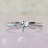 Pre Owned 9ct White Gold Princess Cut Diamond Solitaire Ring .20ct