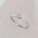 Pre Owned 9ct White Gold Princess Cut Diamond Solitaire Ring .20ct