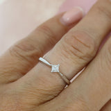 Pre Owned 9ct White Gold Princess Cut Diamond Solitaire Ring .20ct