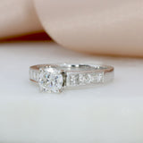 Pre Owned Certified 18ct Gold Diamond Solitaire With Shoulder Stones