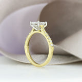Pre Owned 18ct GIA Certified Rectangular Modified Brilliant Cut Diamond Solitaire Ring 1.04ct