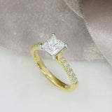 Pre Owned 18ct GIA Certified Rectangular Modified Brilliant Cut Diamond Solitaire Ring 1.04ct